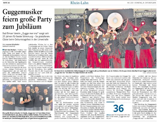 ZEITUNGSBERICHT Rhein-Lahn Zeitung